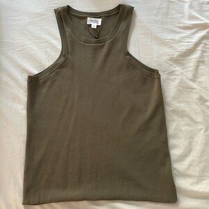 Olive green, knit sleeveless top